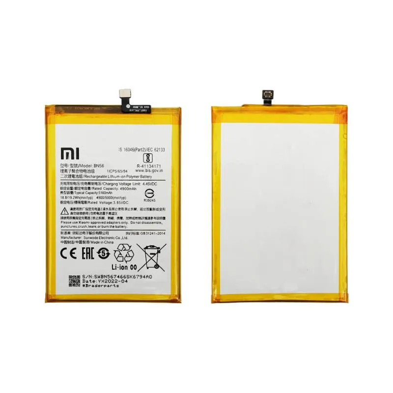 Baterai BN56 Xiaomi Redmi 9A 9C 10A Original Braderparts Baterai BN56 Xiaomi Redmi 9A 9C 10A Original Braderparts