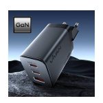 ADAPTOR VIVAN GAN65 SILVERY 65W (USB A + 2 TYPE-C)