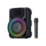 KARAOKE SPEAKER ROBOT RB750 20W 8 INC WITH WIRELESS MICROPHONE - BLACK