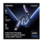 KD VIVAN VDCC120S 65 W RGB BREATHING LIGHT COOL (TYPE-C TO TYPE-C) (120CM)